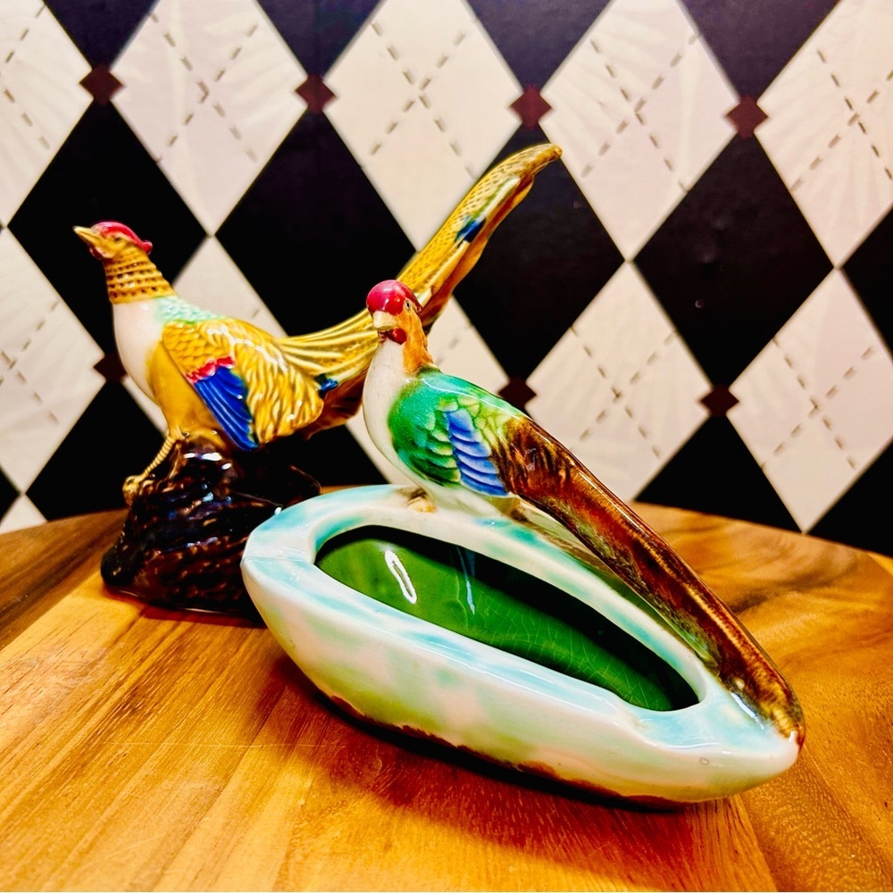 Collectible‎ Birds Pair Ceramic Beswick Pottery Ashtray & Pheasant Figurine - Picture 6 of 9